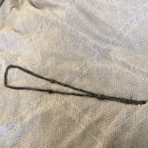 Mixed metal long knot chain necklace